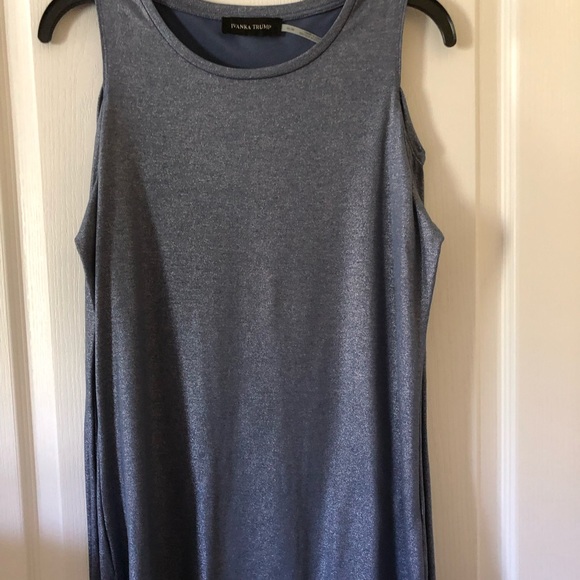 Ivanka Trump Castles Blue Cold Shoulder Top - Picture 5 of 5